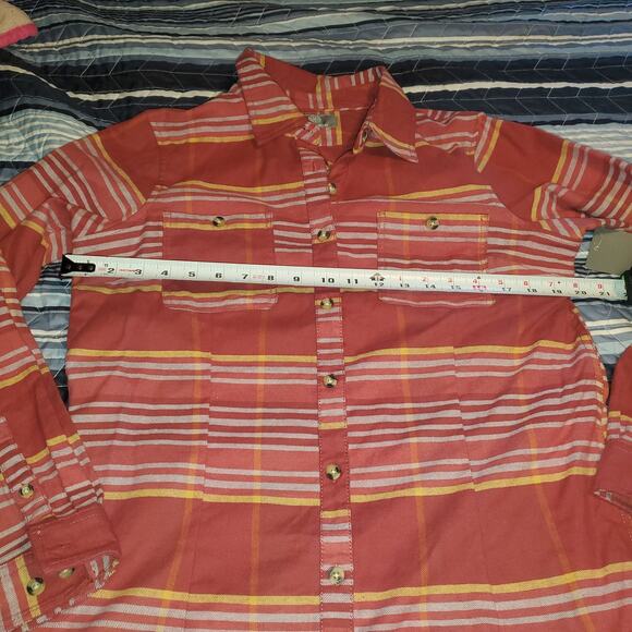 NEW 44 Degrees North Size M Foreman Fit Brick Red Plaid Flannel Shirt Pockets - Picture 8 of 9